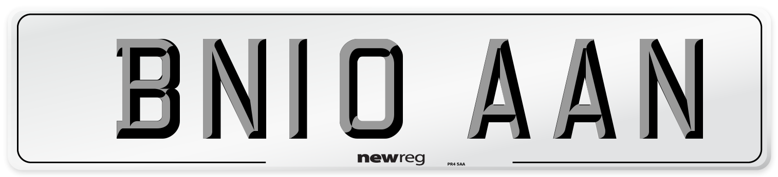 BN10 AAN Number Plate from New Reg